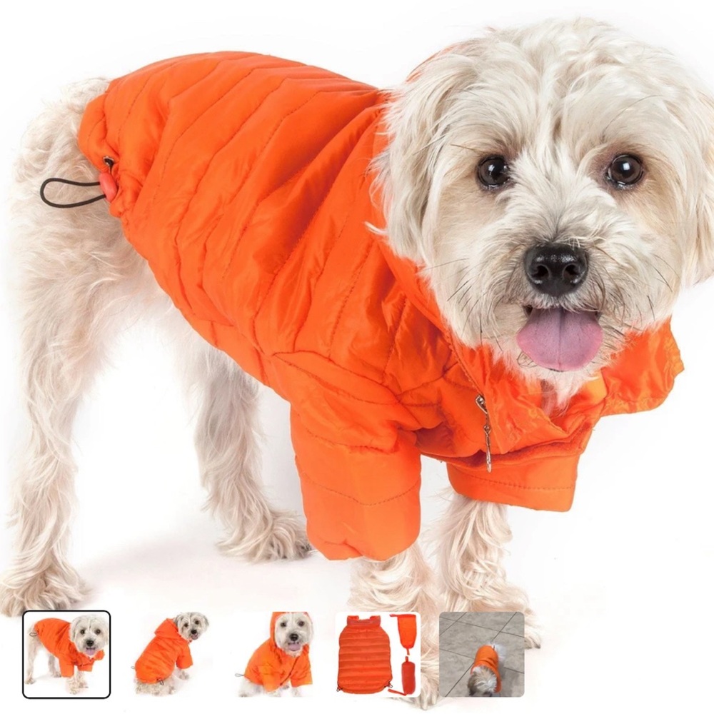 Pet Life Lightweight Weatherproof Adjustable Pet Coat Med Orange NWT